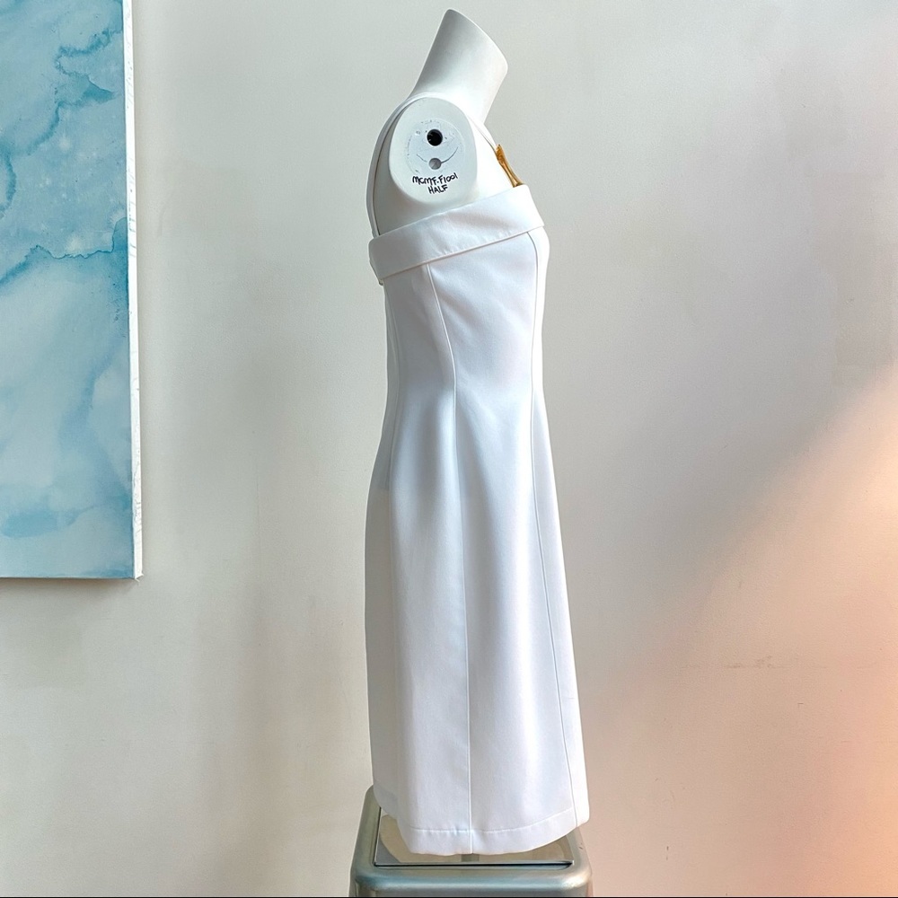 THIERRY MUGLER Iconic Vintage White Bandeau Sheath Dress - Picture 4 of 12